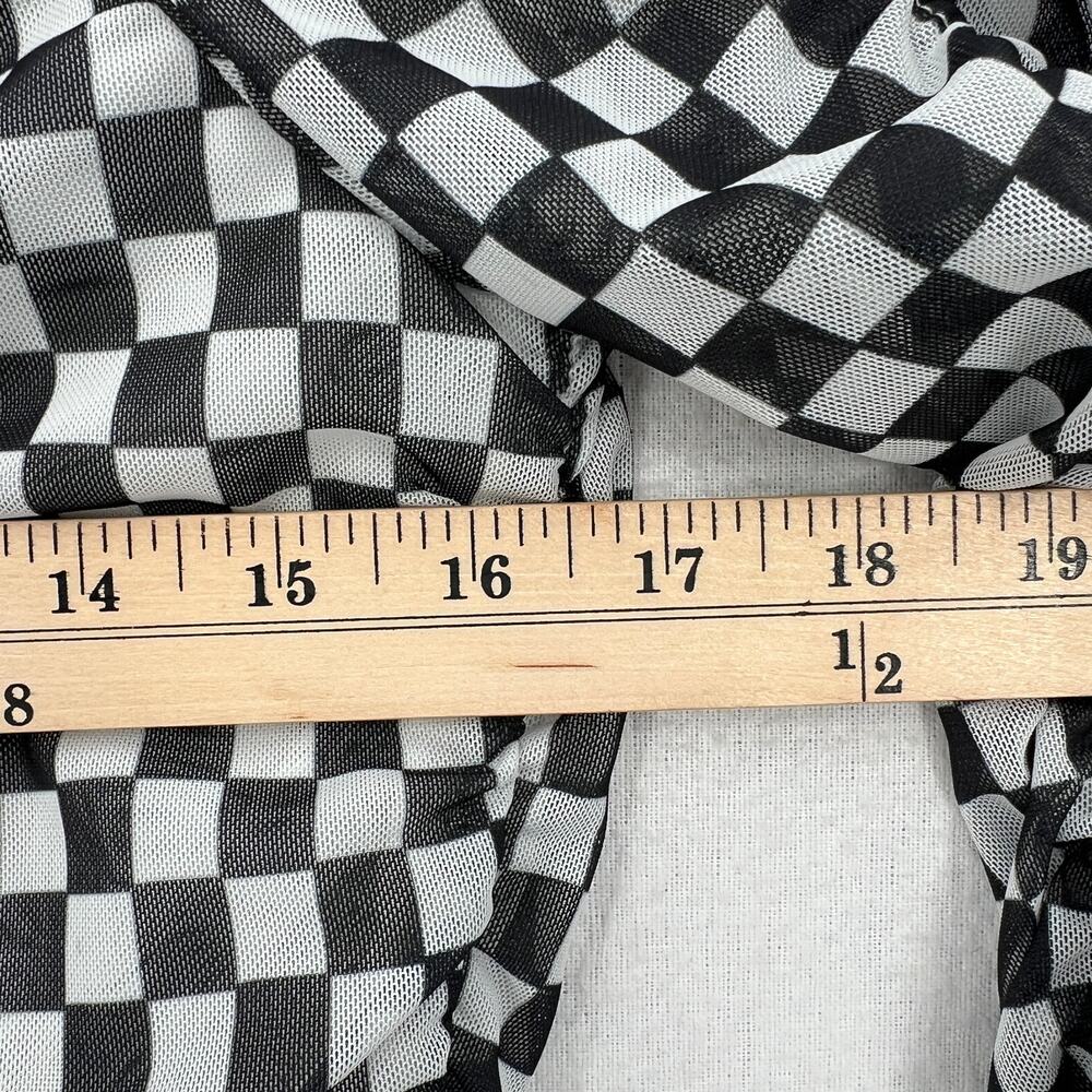BAUM UND PFERDGARTEN Joselle Mesh Top Womens Medium Black White Check Stretch - Picture 15 of 16